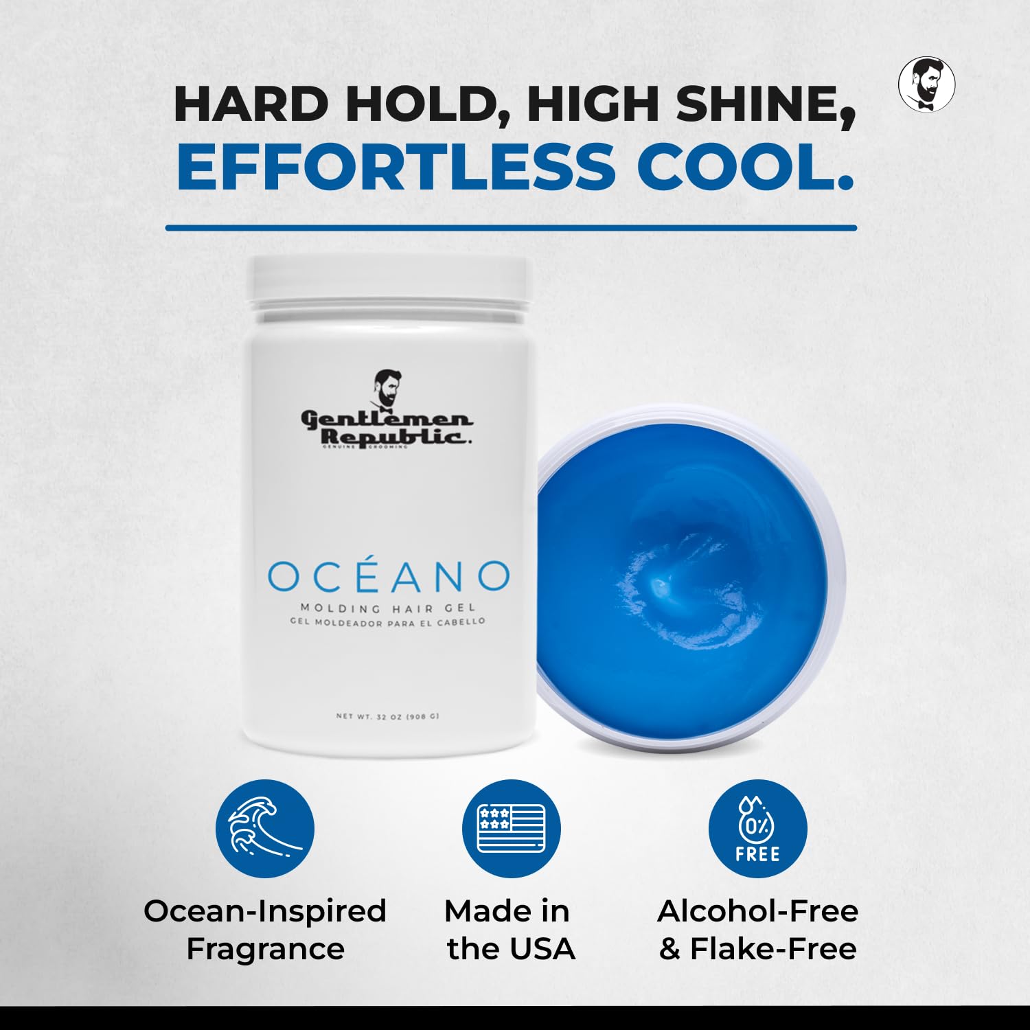 Gentlemen Republic Oceano Gel de cabelo masculino 1,8 g com bomba